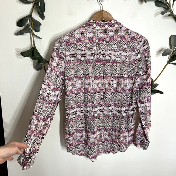 Maeve Patterned Button Up Blouse LAST CALL - Picture 5 of 6